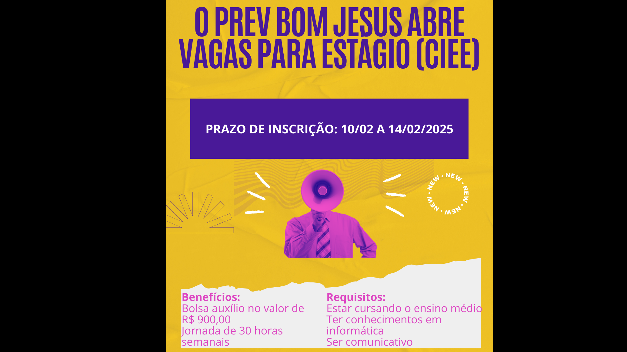 O Prev Bom Jesus abre vagas para estágio CIEE - 2025